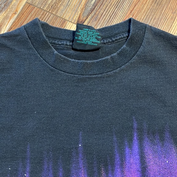 Vintage Habitat T-shirt Howling Wild Pink Purple Night Sky Large Shirt L 90s - Picture 6 of 11